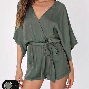 Olive green lulu’s romper